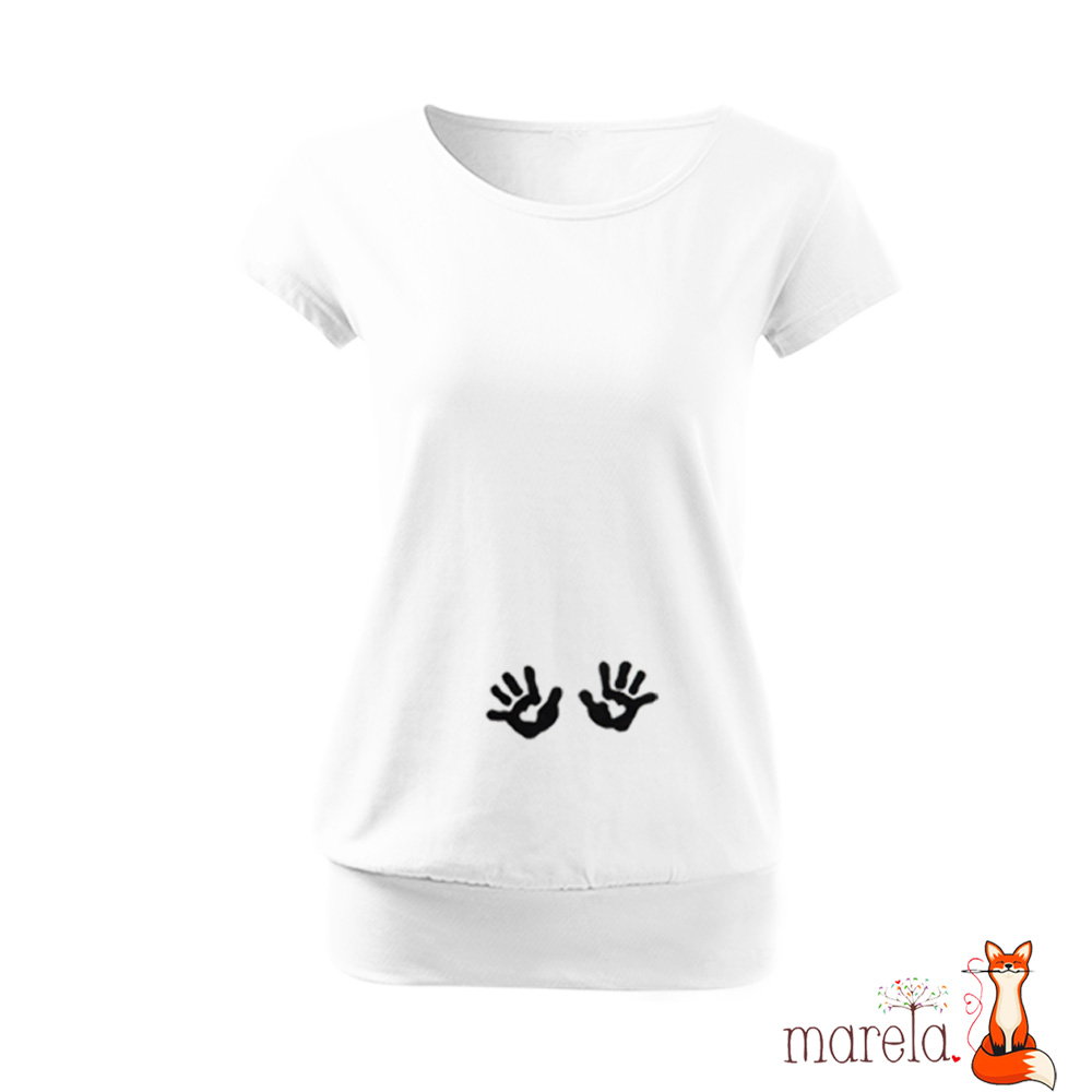 Těhotenské tričko lem - ručičky