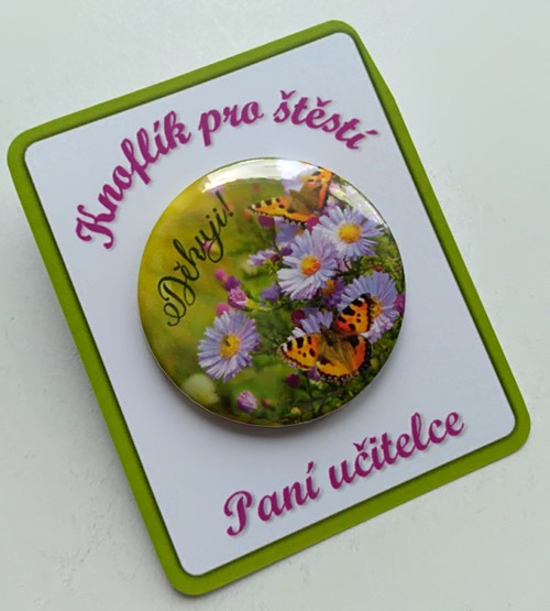 Knoflík pro štěstí No.60 - pro paní učitelku