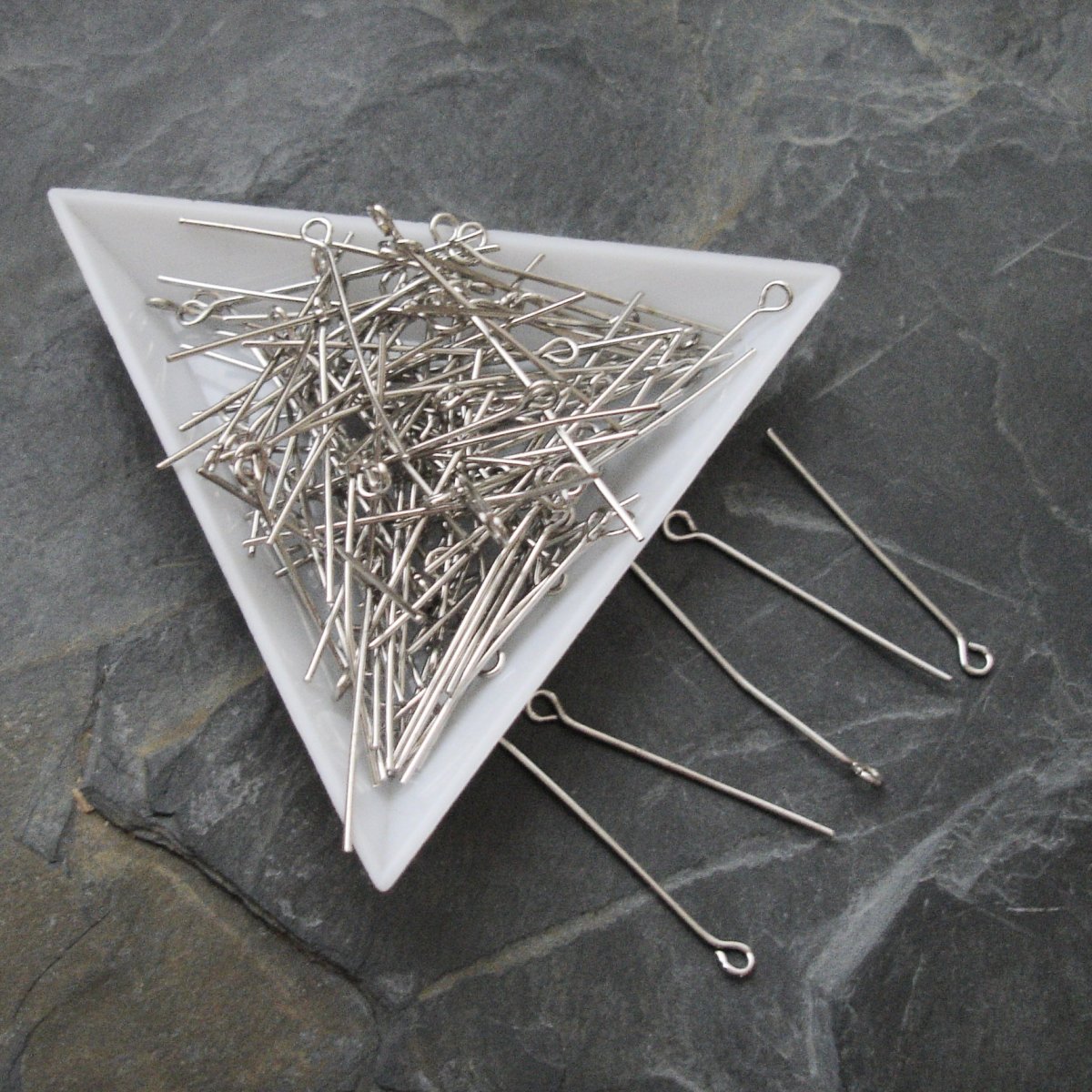 *Ketlovací jehly 30mm - platinové - 50 ks