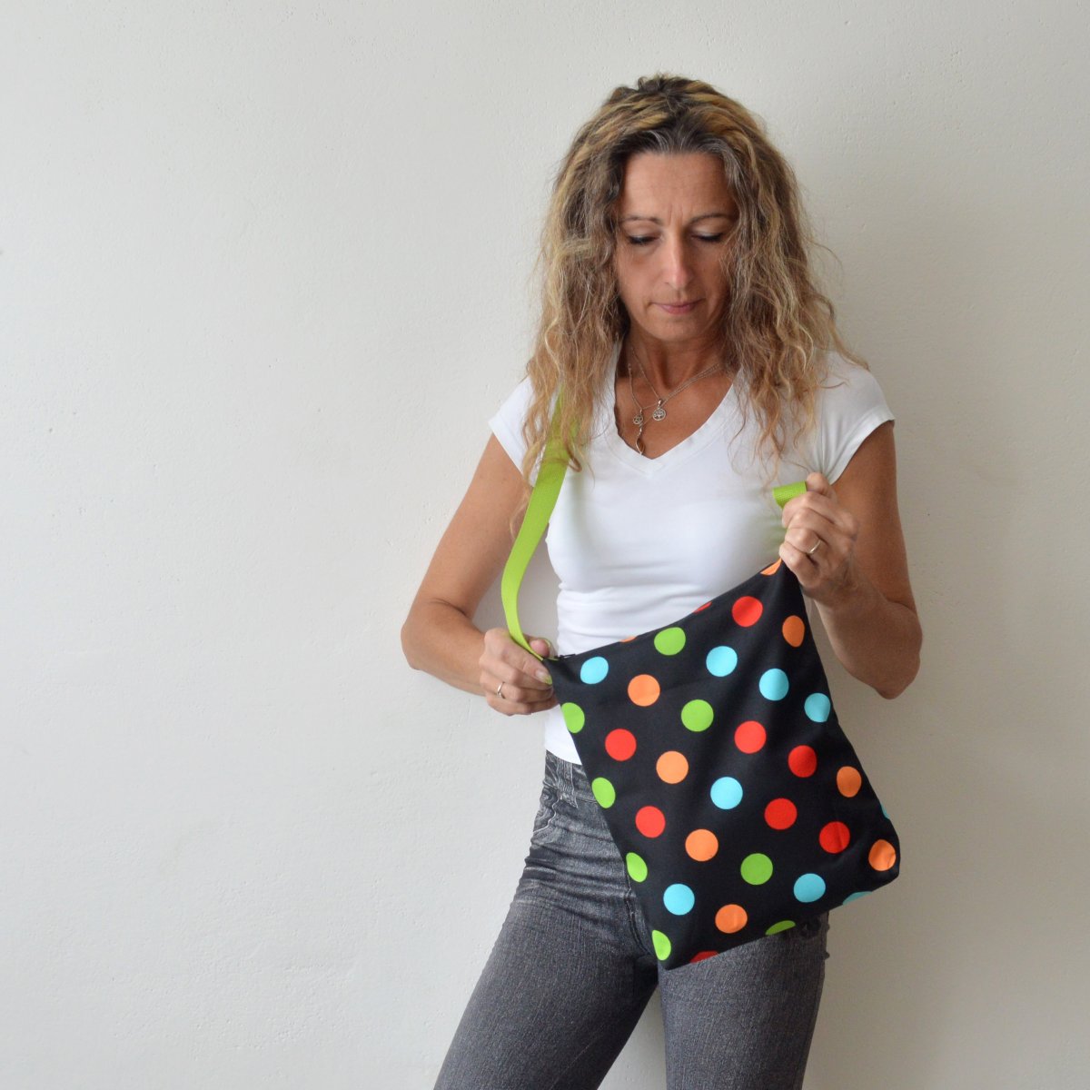 Kabelka nepromokavá Barevné puntíky