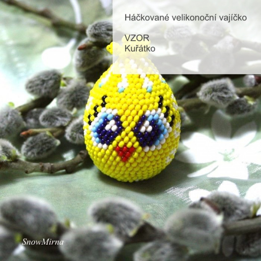 Háčkované vajíčko VZOR - Kuřátko