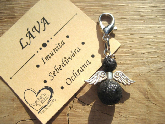 Přívěsek - anděl - láva