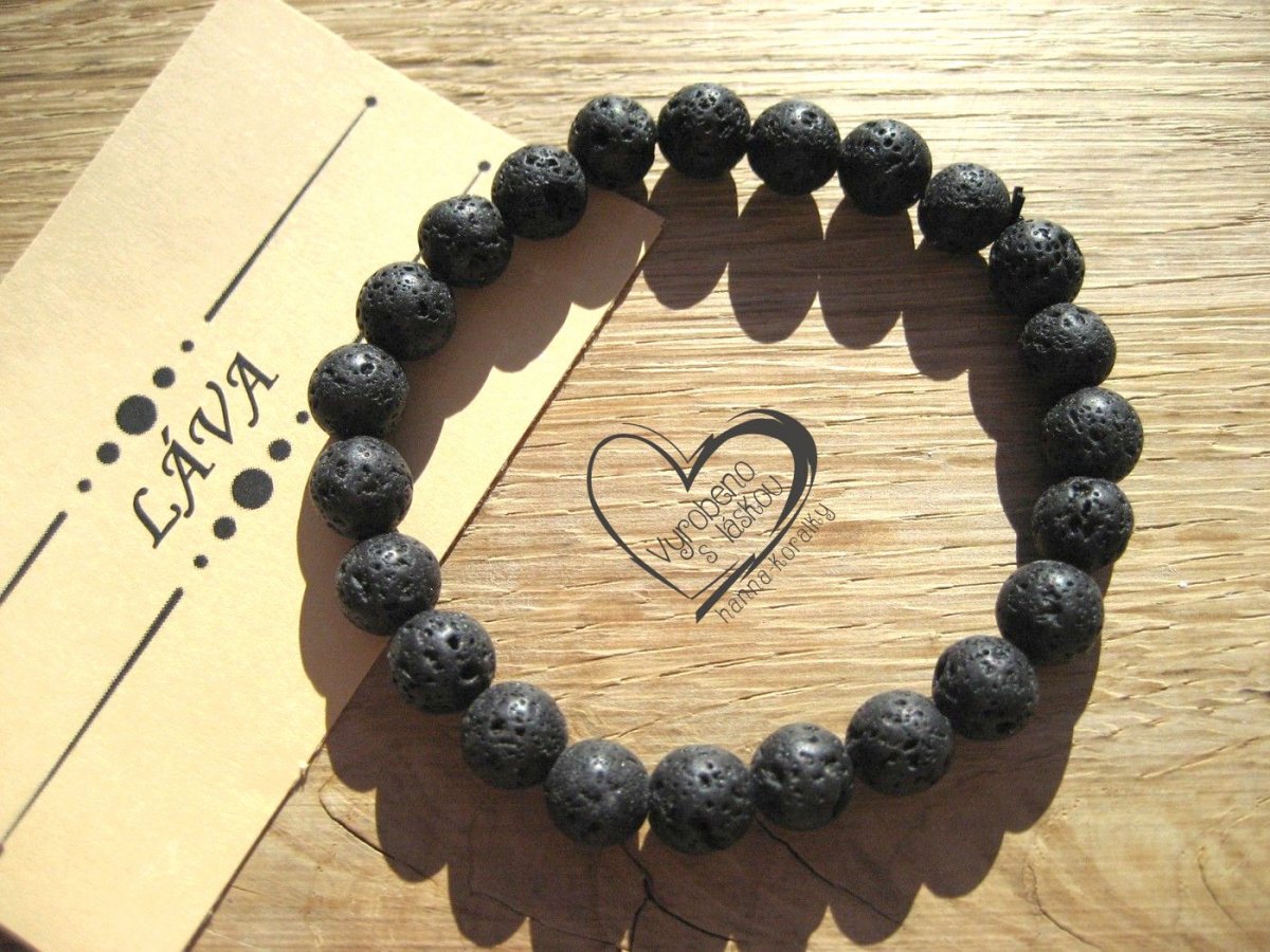 Náramek Láva černá 8mm