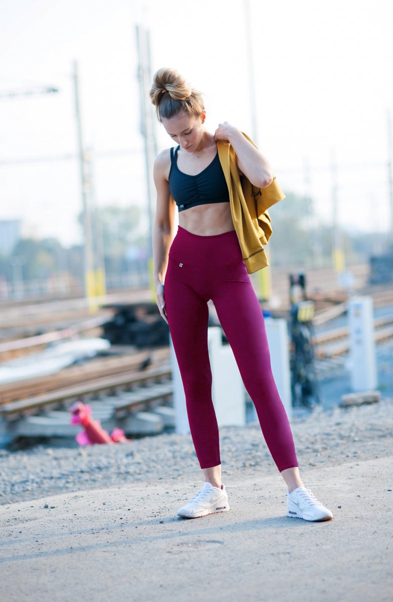 Leginy s vysokým pasem DEBORA wine red