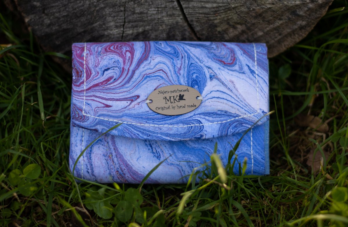 Peněženka ručně barvená - Modrá