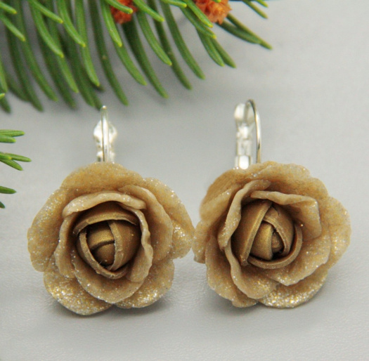 zlaté vánoční růže ... cvakačky