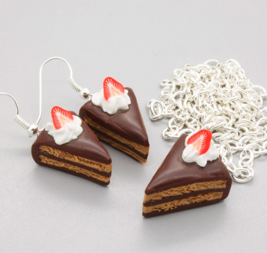  čokoládové dortíky s jahodou .. souprava