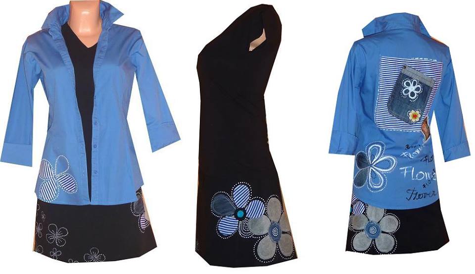 MODRÁ EXTRAVAGANCE - komplet dámský