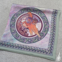 Saténový šátek Alfons Mucha - Byzantinka