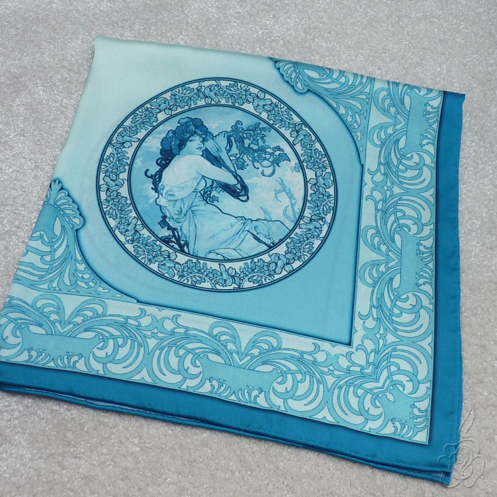 Saténový šátek Alfons Mucha - ll. jakost