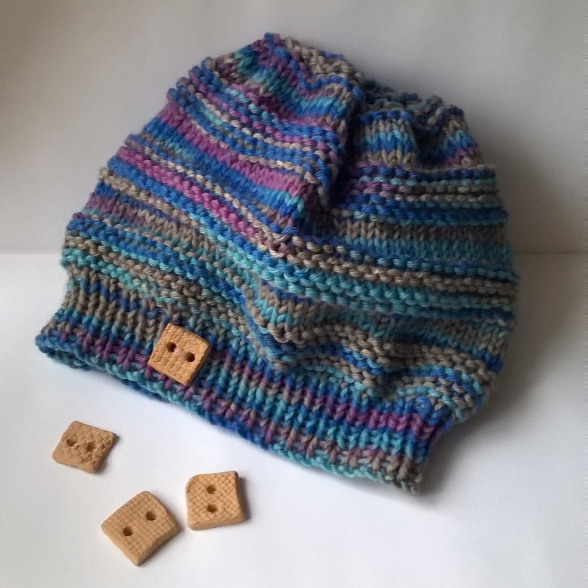 Tyrkysová melírovaná čepice