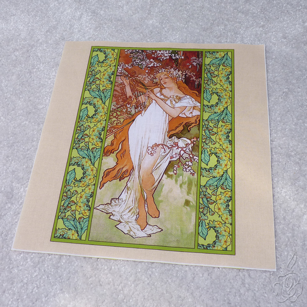 Bavlněný panel Alfons Mucha - Jaro