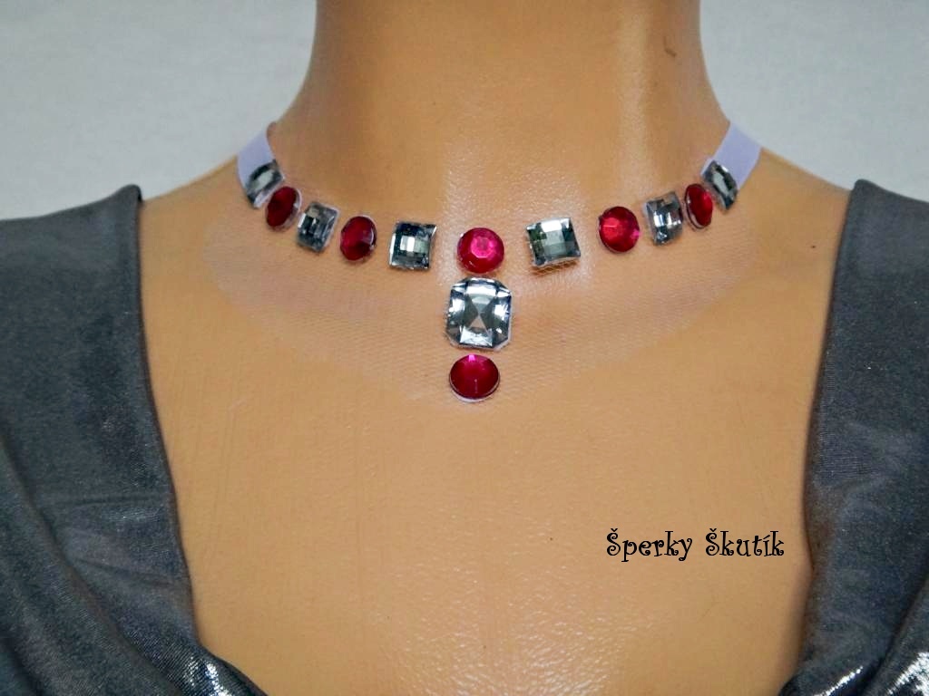 NA0061 - Jemný růžovo-bílý náhrdelník