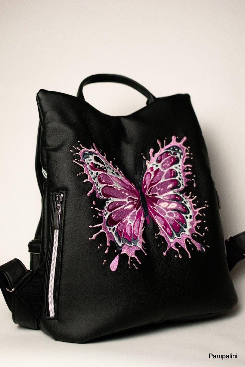 Vyšívaný batoh Safe - Motýl růžový