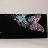 Vyšívaná peněženka - Motýli na černé