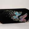 Vyšívaná peněženka - Motýli na černé