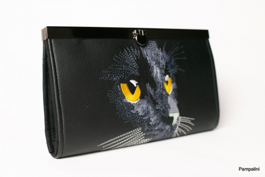 Peněženka s rámečkem - Kočka žluté oči