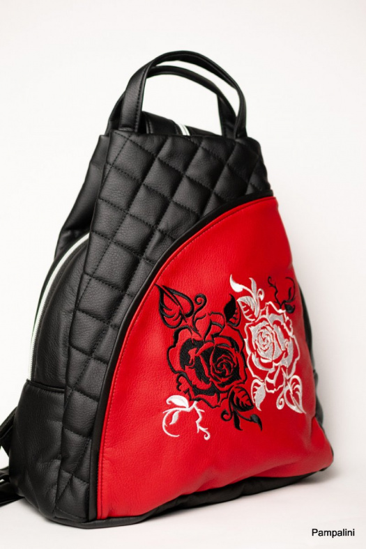 Batoh Zuzi - Růže na červené