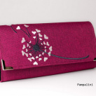 Vyšívaná peněženka - Pampelína na purpurové