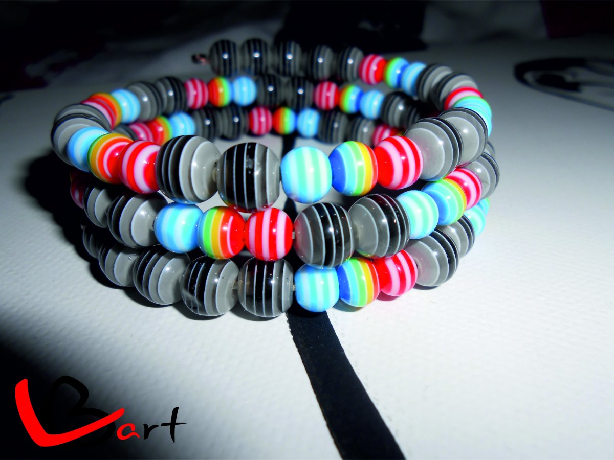 Náramek - Paměťový drát šedivé a barevné odstíny NRK1
