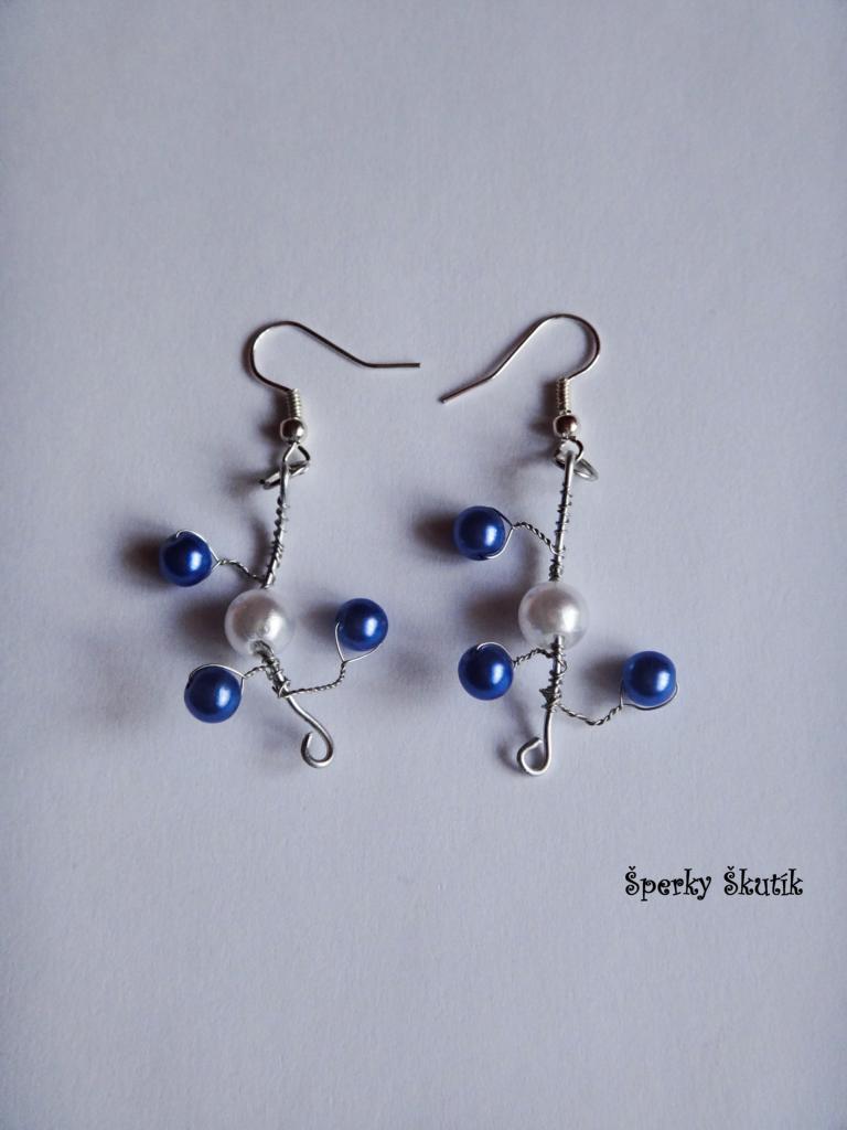 NU0015 - Tmavěmordé perlové náušnice