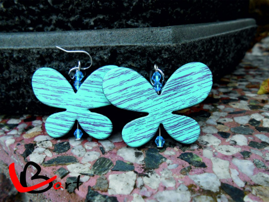 Náušnice - Motýl modrý NUK12