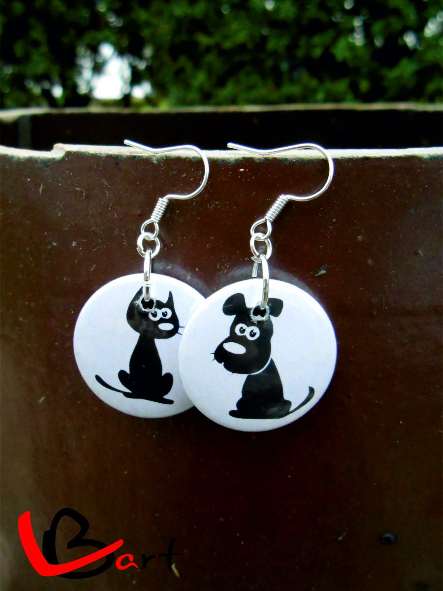 Náušnice - Placky - Dog & Kat NUP10