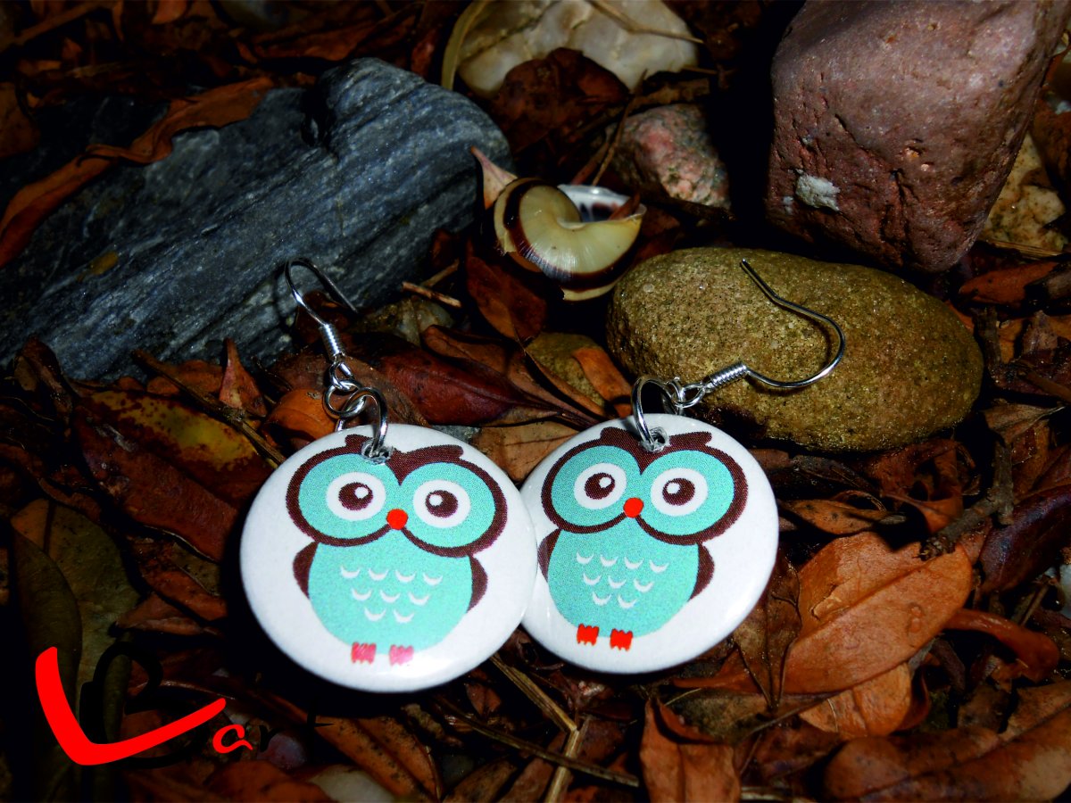 Náušnice - Placky - Svička modrá NUP14