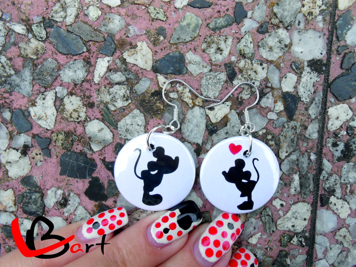 Náušnice - Placky - Mickey mouse & Minnie NUP9