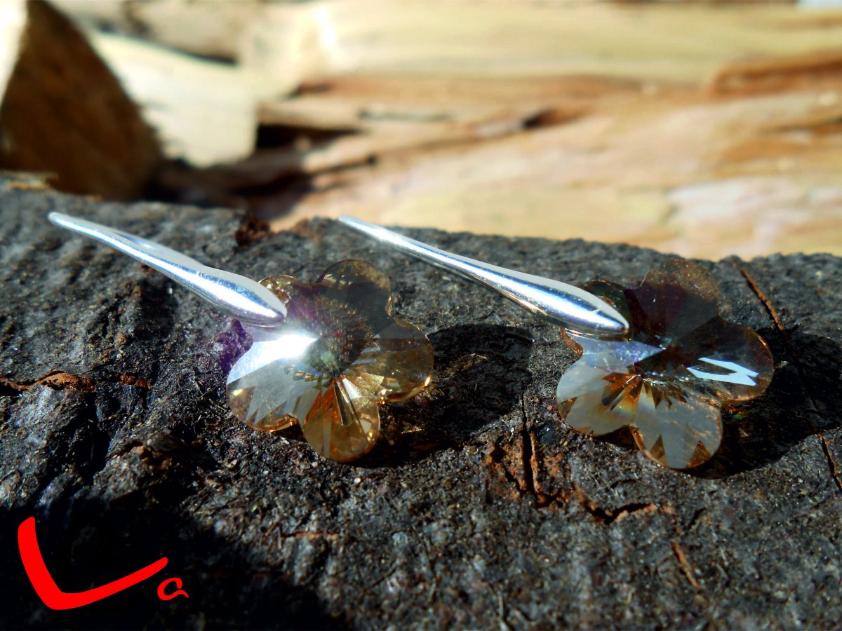 Náušnice - Swarovsky Elements GOLDEN SHADOW NUS16