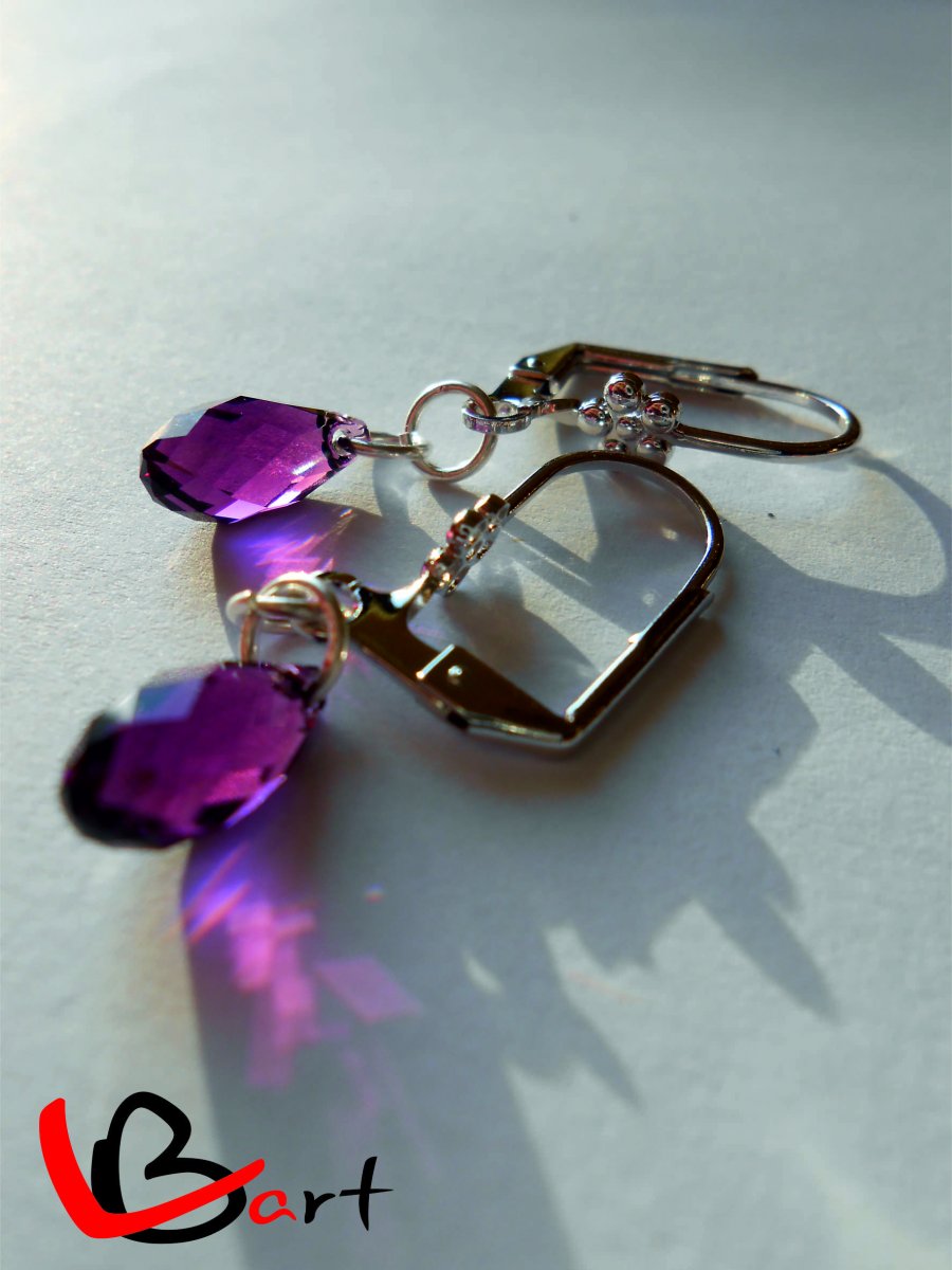 Náušnice - Swarovski Elements AMETHYST NUS7