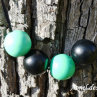 Zeleno-černý náhrdelník z dřevěných korálků