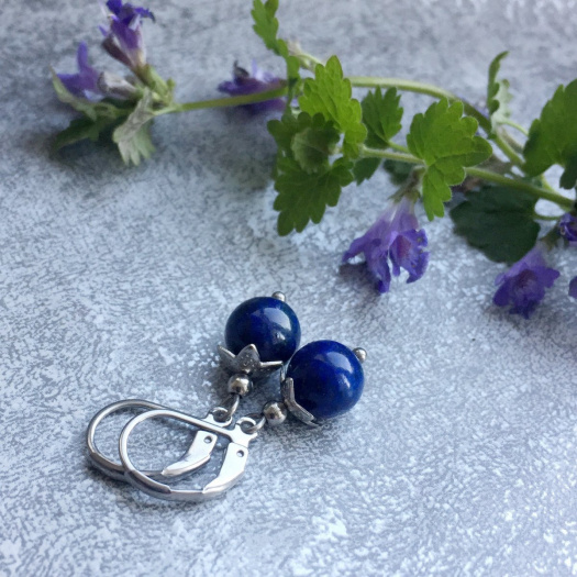 Náušnice s lapis lazuli - S. Steel