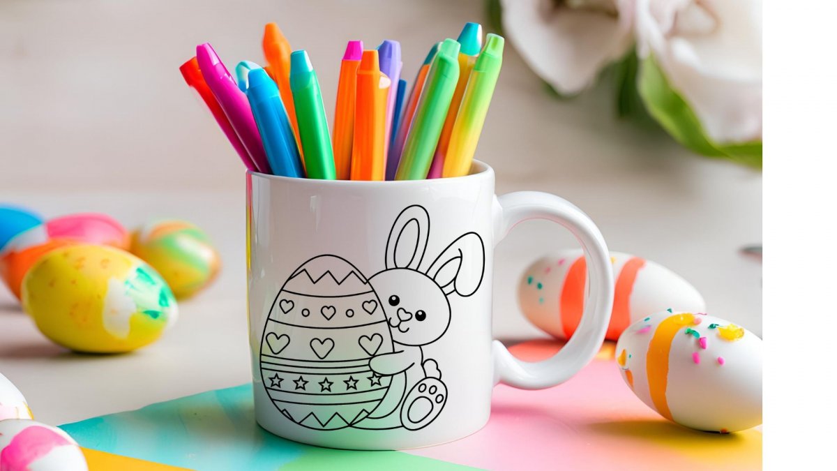 Hrnek k vymalování Velikonoční zajíček