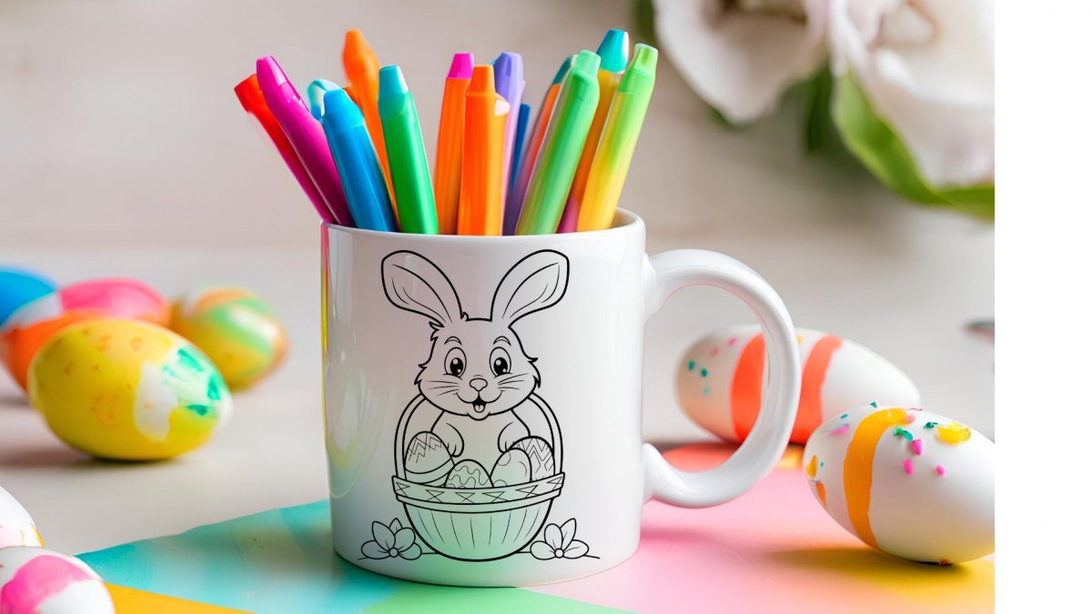 Hrnek k vymalování Velikonoční zajíček