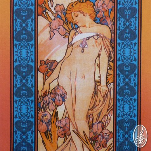SLEVA - látkový panel Alfons Mucha - Kosatec