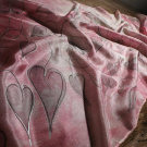 Listy - šedorůžová hedvábná šála