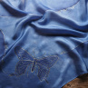 Motýl - modrá hedvábná šála