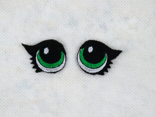 Vyšívané oči zelené na panenky 2,8 cm