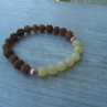 náramek -  korálky rudraksha a jade