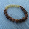 náramek -  korálky rudraksha a jade
