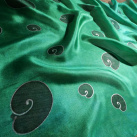 Ulitky - zelená hedvábná šála