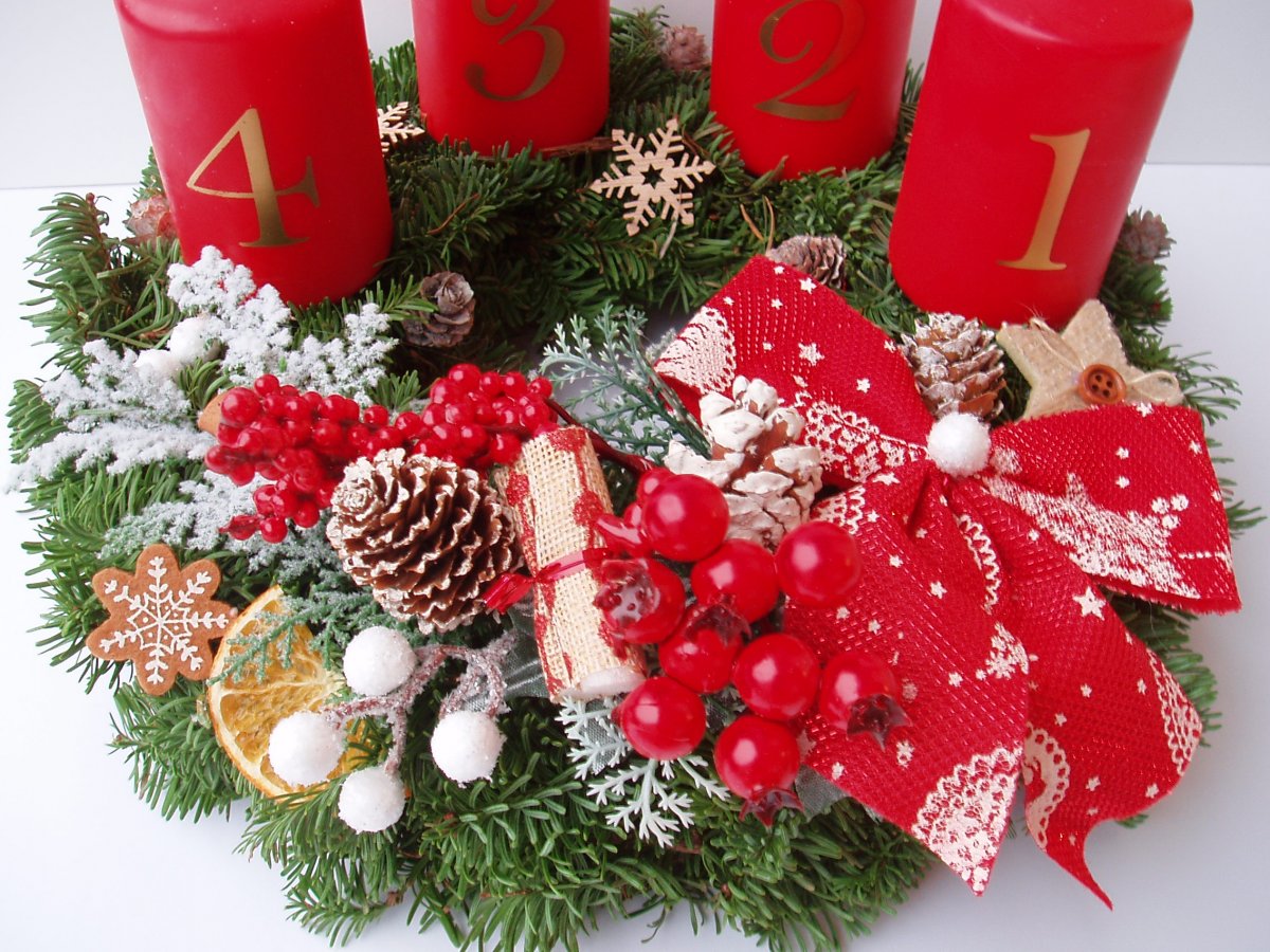 Adventní věnec-červený 3