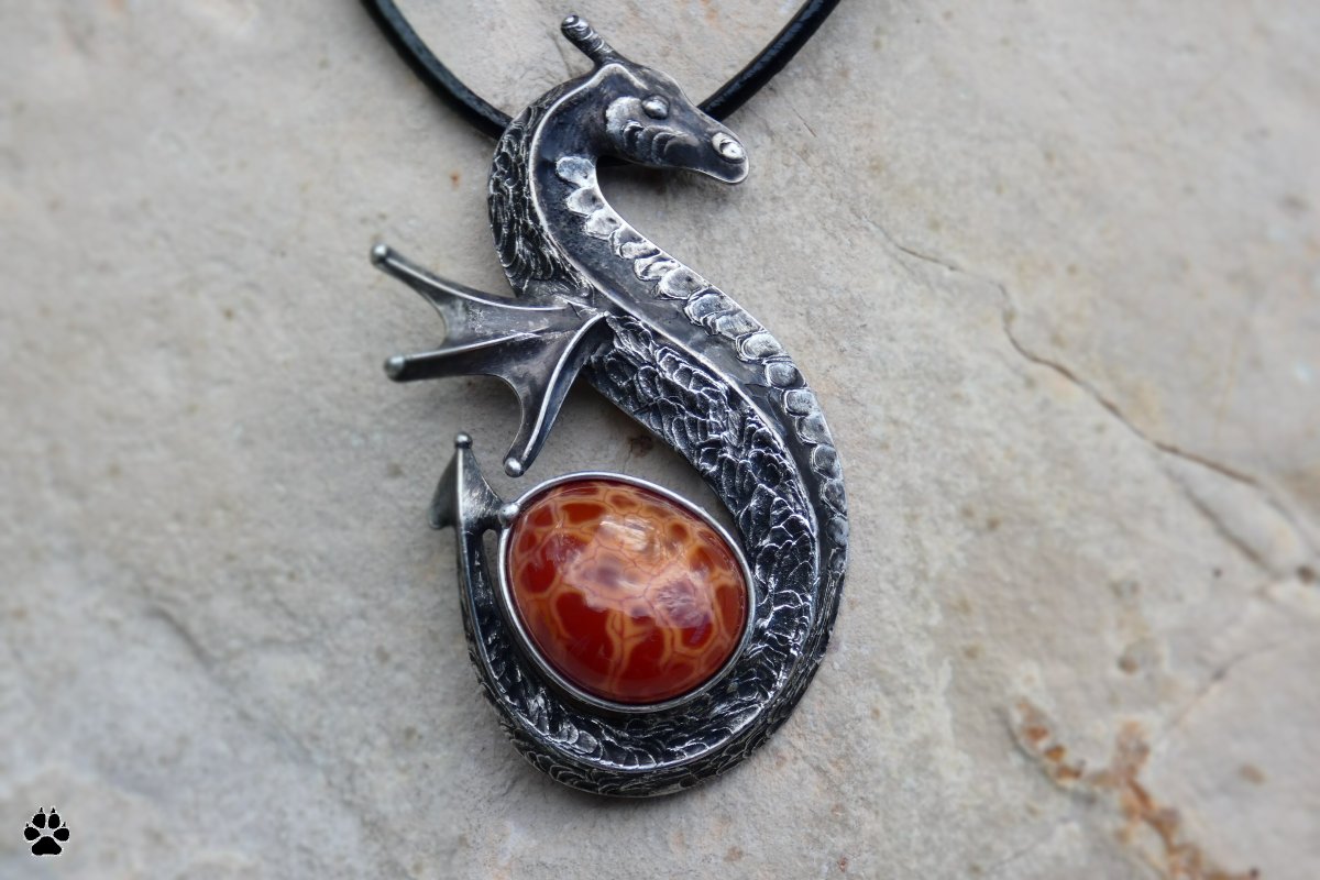 Drak Ohnivec - achát ohnivý