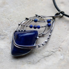 Sodalit a lapis lazuli - cínovaný náhrdelník 