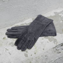 Šedé dámské rukavice bezpodšívkové - delší