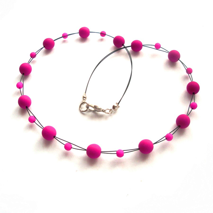 Fuchsia neon náhrdelník