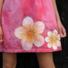 Růžové plátěné šaty S-M