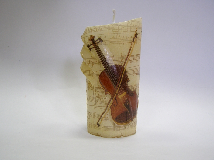 Svíčka z parafínového vosku - archa - Housle