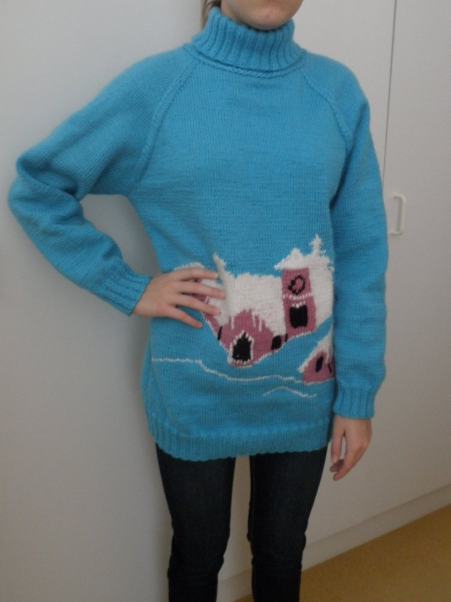 Dámský tyrkysový svetr - Klášter pod Alpami